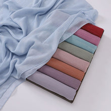 Load image into Gallery viewer, Effortless Grace Scarf Silver Crinkle Chiffon Hijab (MH153)