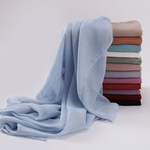 Load image into Gallery viewer, Effortless Grace Scarf Silver Crinkle Chiffon Hijab (MH153)