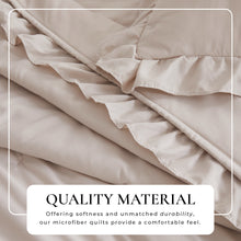 Load image into Gallery viewer, Dot Stitched Ruffled Quilt Set - Dot-Ruffled Collection