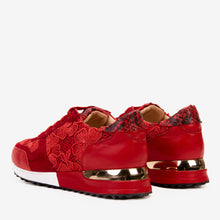 Load image into Gallery viewer, The Noir Red Leather Women Sneaker