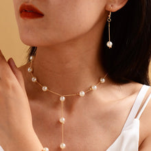 Load image into Gallery viewer, Elegance Pearl Earrings &amp; Necklace Ensemble (MAC313)
