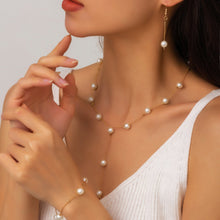 Load image into Gallery viewer, Elegance Pearl Earrings &amp; Necklace Ensemble (MAC313)