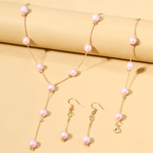 Load image into Gallery viewer, Elegance Pearl Earrings &amp; Necklace Ensemble (MAC313)