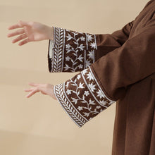 Load image into Gallery viewer, Elegant Cocoon-Cut Pullover Dress | 2-Piece Set Embroidered Abaya (MA145)