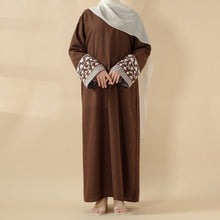 Load image into Gallery viewer, Elegant Cocoon-Cut Pullover Dress | 2-Piece Set Embroidered Abaya (MA145)