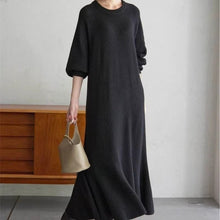 Load image into Gallery viewer, Elegant Lantern Sleeve Mermaid Maxi Dress | Loose Fit Long Sleeve Dress(MS154)