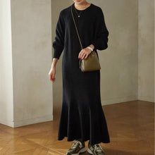 Load image into Gallery viewer, Elegant Lantern Sleeve Mermaid Maxi Dress | Loose Fit Long Sleeve Dress(MS154)
