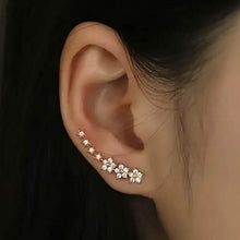 Load image into Gallery viewer, Elegant Star Flower Climber Rhinestone Earrings