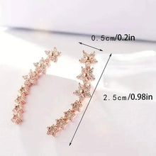Load image into Gallery viewer, Elegant Star Flower Climber Rhinestone Earrings