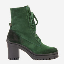 Load image into Gallery viewer, The Elera Green Leather Block Heel Women Boot