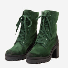 Load image into Gallery viewer, The Elera Green Leather Block Heel Women Boot