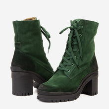 Load image into Gallery viewer, The Elera Green Leather Block Heel Women Boot