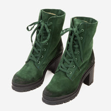 Load image into Gallery viewer, The Elera Green Leather Block Heel Women Boot