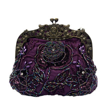 Load image into Gallery viewer, Embroidered Rose with Sequins Beads Evening Clutch Bag (MAC291)