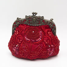 Load image into Gallery viewer, Embroidered Rose with Sequins Beads Evening Clutch Bag (MAC291)