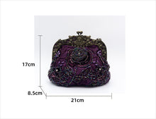 Load image into Gallery viewer, Embroidered Rose with Sequins Beads Evening Clutch Bag (MAC291)