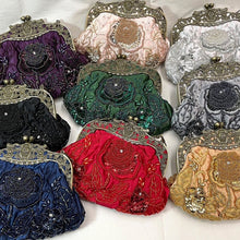 Load image into Gallery viewer, Embroidered Rose with Sequins Beads Evening Clutch Bag (MAC291)