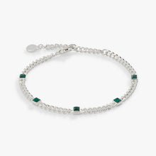 Load image into Gallery viewer, May Birthstone Emerald Curb Chain Bracelet
