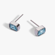 Load image into Gallery viewer, March Emerald-Cut Birthstone Stud