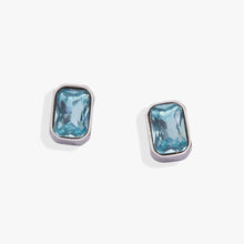 Load image into Gallery viewer, March Emerald-Cut Birthstone Stud