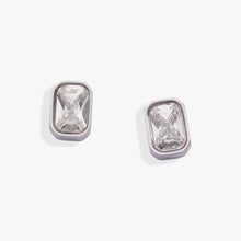 Load image into Gallery viewer, April Emerald-Cut Birthstone Stud Earrings
