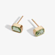 Load image into Gallery viewer, August Emerald-Cut Birthstone Stud Earrings