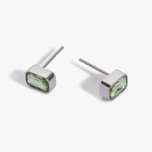 Load image into Gallery viewer, August Emerald-Cut Birthstone Stud Earrings