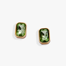 Load image into Gallery viewer, August Emerald-Cut Birthstone Stud Earrings