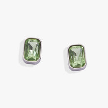 Load image into Gallery viewer, August Emerald-Cut Birthstone Stud Earrings