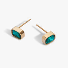 Load image into Gallery viewer, December Emerald-Cut Birthstone Stud Earrings