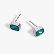 Load image into Gallery viewer, December Emerald-Cut Birthstone Stud Earrings