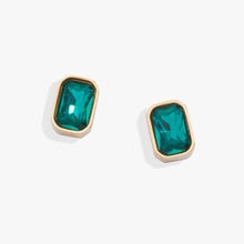 Load image into Gallery viewer, December Emerald-Cut Birthstone Stud Earrings