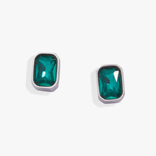 Load image into Gallery viewer, December Emerald-Cut Birthstone Stud Earrings