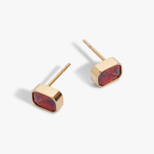 Load image into Gallery viewer, January Emerald-Cut Birthstone Stud
