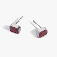Load image into Gallery viewer, January Emerald-Cut Birthstone Stud
