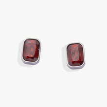 Load image into Gallery viewer, January Emerald-Cut Birthstone Stud