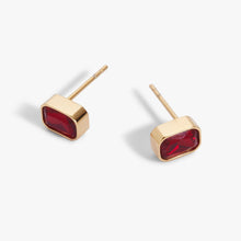 Load image into Gallery viewer, July Emerald-Cut Birthstone Stud Earrings