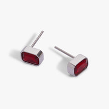 Load image into Gallery viewer, July Emerald-Cut Birthstone Stud Earrings
