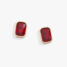 Load image into Gallery viewer, July Emerald-Cut Birthstone Stud Earrings