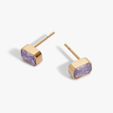 Load image into Gallery viewer, June Emerald-Cut Birthstone Stud Earrings