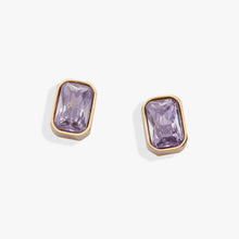 Load image into Gallery viewer, June Emerald-Cut Birthstone Stud Earrings