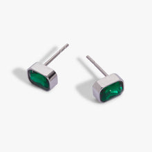 Load image into Gallery viewer, May Emerald-Cut Birthstone Stud Earrings