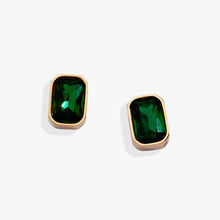 Load image into Gallery viewer, May Emerald-Cut Birthstone Stud Earrings