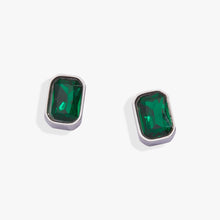 Load image into Gallery viewer, May Emerald-Cut Birthstone Stud Earrings
