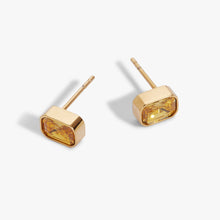 Load image into Gallery viewer, November Emerald-Cut Birthstone Stud Earrings