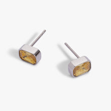 Load image into Gallery viewer, November Emerald-Cut Birthstone Stud Earrings