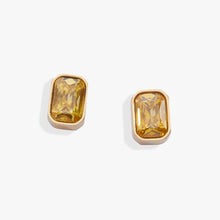 Load image into Gallery viewer, November Emerald-Cut Birthstone Stud Earrings
