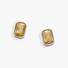 Load image into Gallery viewer, November Emerald-Cut Birthstone Stud Earrings
