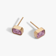Load image into Gallery viewer, October Emerald-Cut Birthstone Stud Earrings