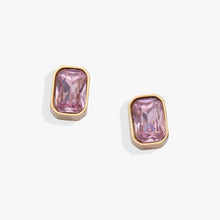 Load image into Gallery viewer, October Emerald-Cut Birthstone Stud Earrings